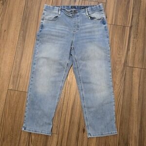 J. Jill Denim High Rise Straight Leg Crops Size 12R - Pull On Jeans